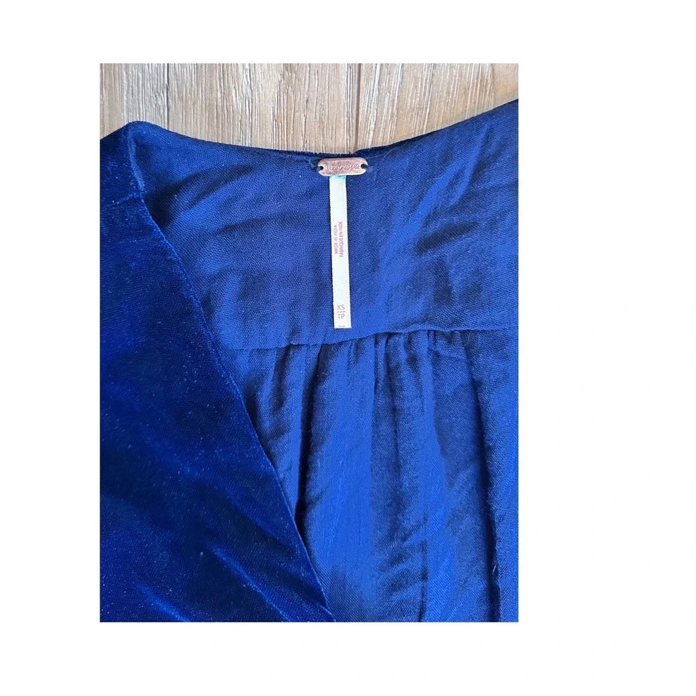 Free People Velvet Babydoll Dress Whimsigoth Boho Renfaire Western Dark Romantic